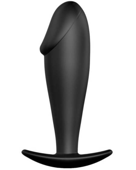 Plug anal silicone em forma de pénis na cor preta