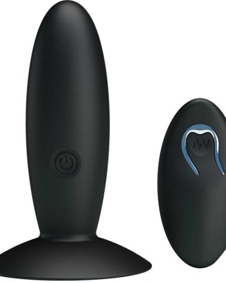 Plug anal recarregável com vibração e mando