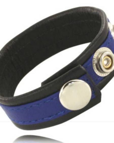 LEATHER BODY - CORREA DE CUERO AJUSTABLE PARA PENE AZUL-NEGRA