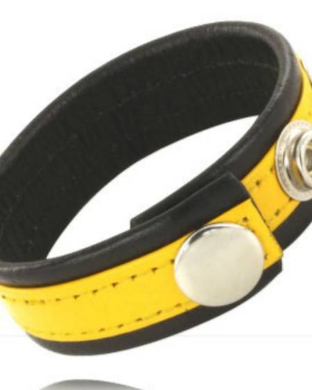 LEATHER BODY - CORREA CUERO AJUSTABLE PENE AMARILLO-NEGRA