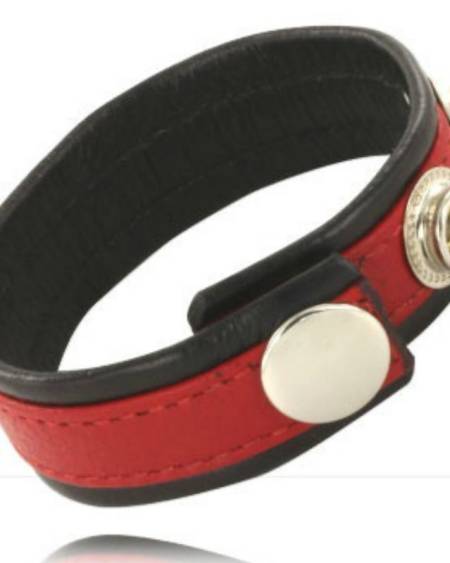 LEATHER BODY - CORREA DE CUERO AJUSTABLE PARA PENE ROJA- NEGRA