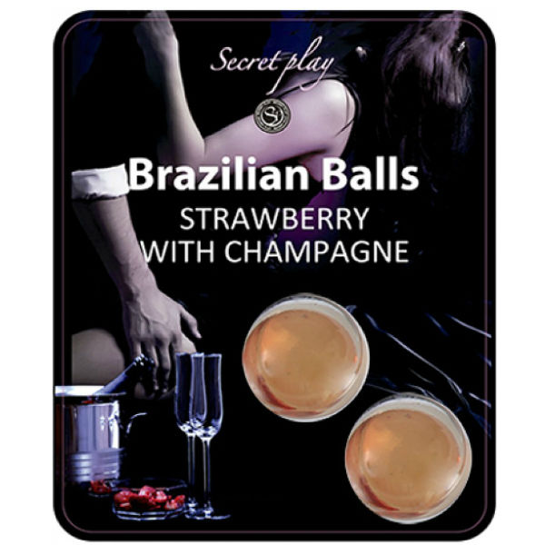 Set de 2 bolas brasileiras com sabor a fresas com cava