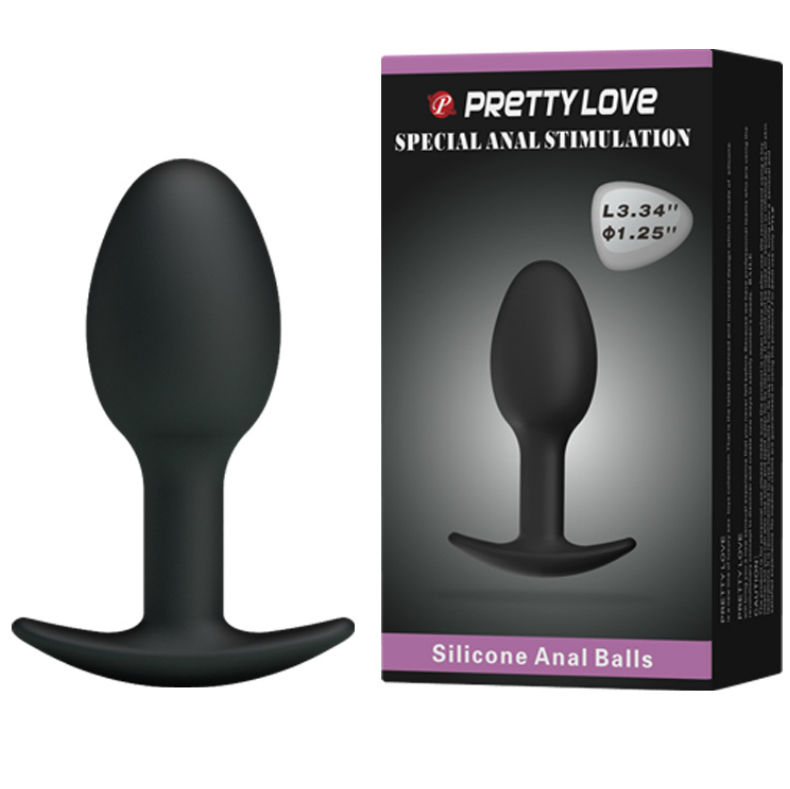 Plug anal silicone preto de 6.5 cm