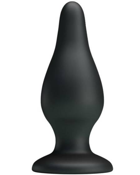 Plug anal ergonómico PRETTY LOVE em silicone preto, com base de ventosa