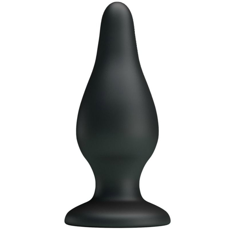 Plug anal ergonómico PRETTY LOVE em silicone preto, com base de ventosa