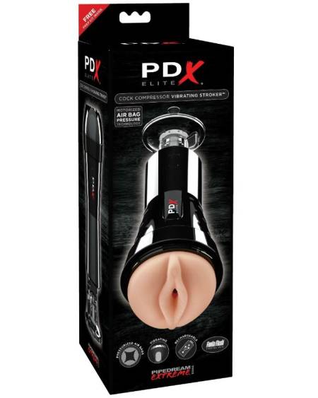 Masturbador com vibração e efeito compressor PDX ELITE