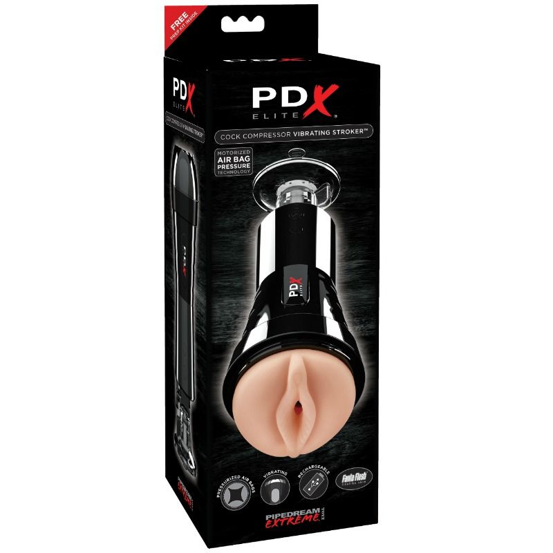 Masturbador com vibração e efeito compressor PDX ELITE