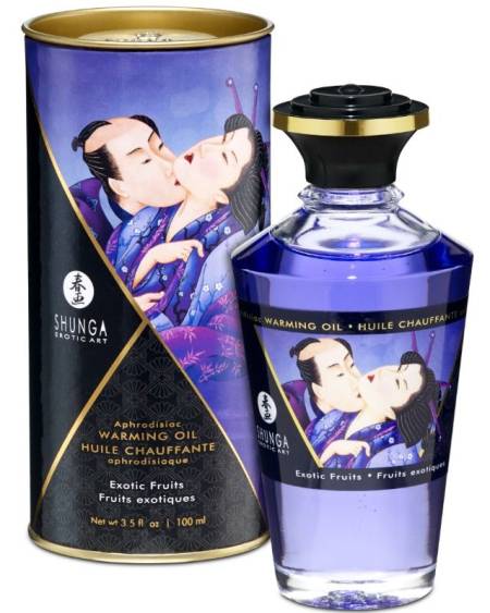 SHUNGA - ACEITE MASAJE EFECTO CALOR SABOR FRUTAS EXÓTICAS 100 ML