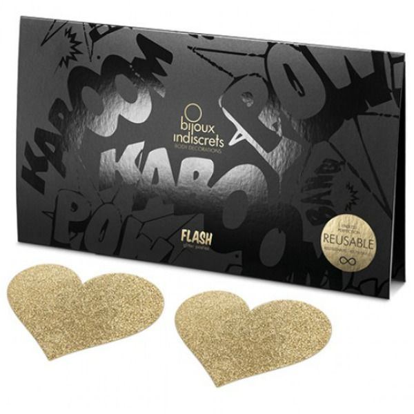 Pezoneras Flash Corazón Dorado da BIJOUX INDISCRETS