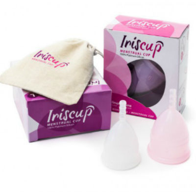 Copa menstrual IrisCup em silicone médico
