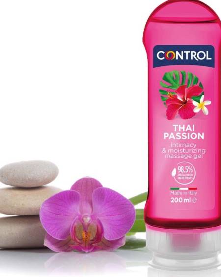 Gel de massagem hidratante CONTROL 2 em 1 Thai Passion 200 ml