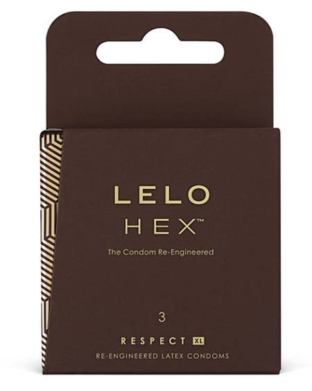 Condões HEX Respect XL da LELO em embalagem de 3 unidades