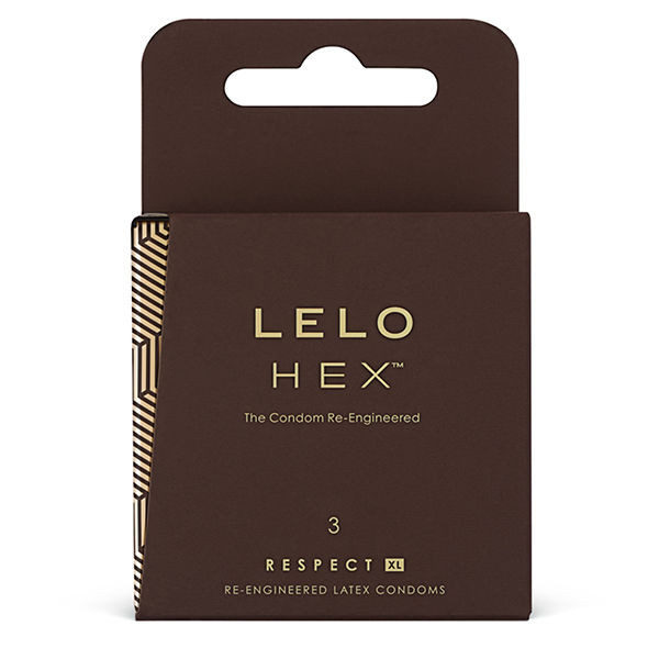 Condões HEX Respect XL da LELO em embalagem de 3 unidades