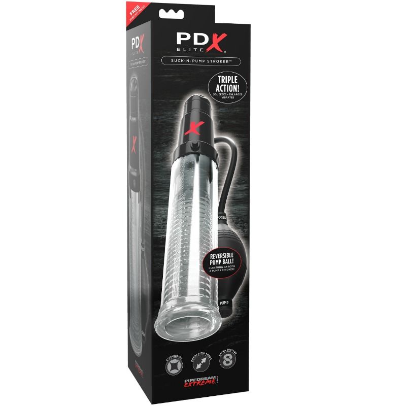 Bomba de Sucção Masturbadora Suck N Pump Stroker da PDX Elite