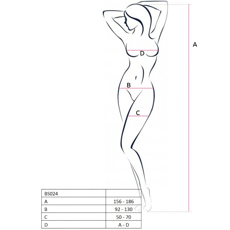 PASSION - WOMAN BS024 BODYSTOCKING BLANCO TALLA ÚNICA