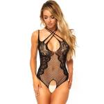 LEG AVENUE - TEDDY ENTRELAZADO CUELLO Y ABERTURA TALLA ÚNICA