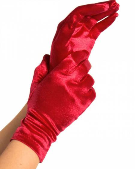 LEG AVENUE - GUANTES SATIN ROJO