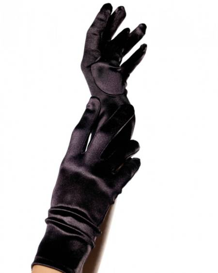 LEG AVENUE - GUANTES SATIN NEGRO