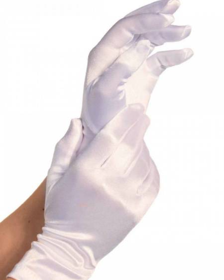 LEG AVENUE - GUANTES SATIN BLANCO