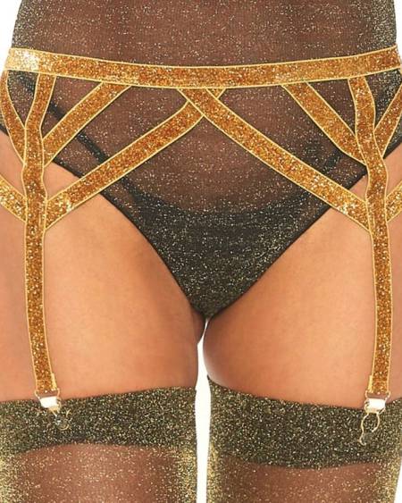 LEG AVENUE - LIGUERO LUREX DORADO TALLA ÚNICA