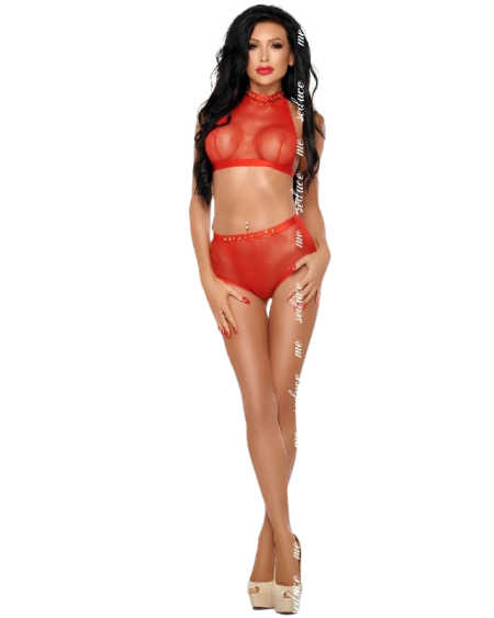 Conjunto Mona da Me-Seduce em vermelho