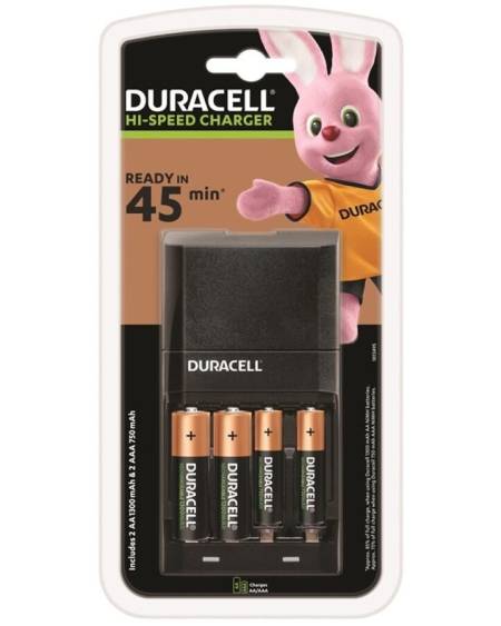 DURACELL - CARGADOR RAPIDO 45MIN. + 2xAA 1700mAh + 2xAAA 750mAh