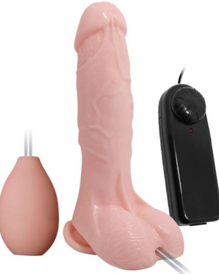 Pénis vibratório com função de ejaculação e spray de água