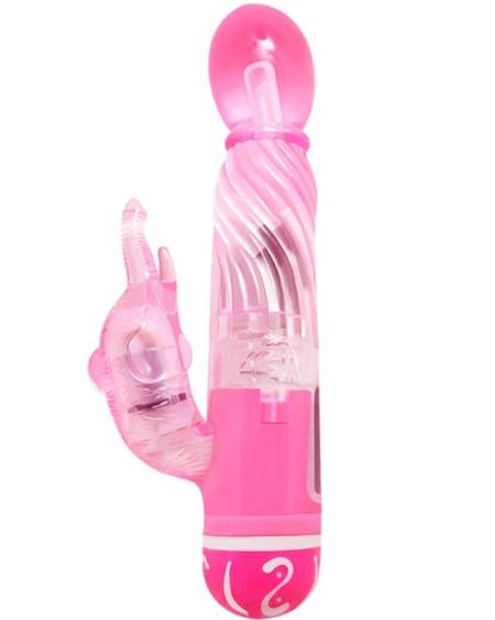 Vibrador coelho BAILE VIBRATORS rosa ou lilás, com eixo texturado e estimulador do clítoris