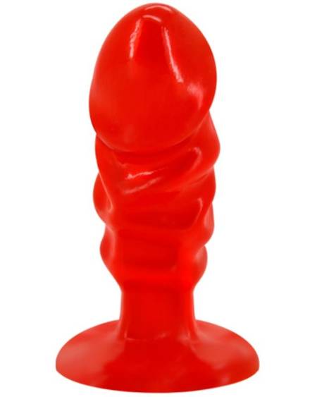 Plug anal unissexo BAILE com ventosa, em PVC, disponível em vermelho, rosa e lilás