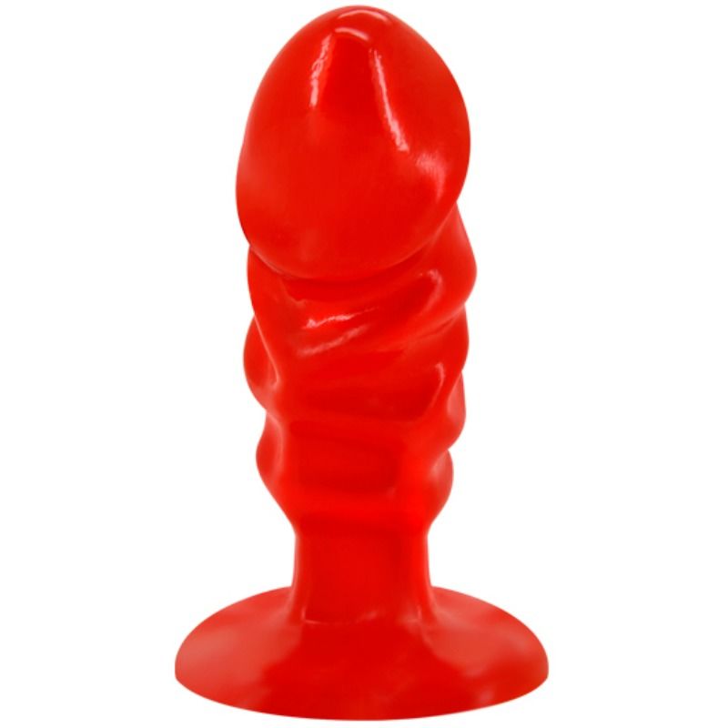 Plug anal unissexo BAILE com ventosa, em PVC, disponível em vermelho, rosa e lilás