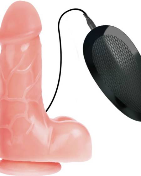 Vibrador Realístico Bárbara Natural 21 cm com ventosa