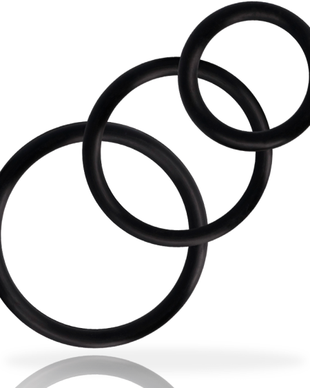 Conjunto de Anéis para Pénis Preto da ADDICTED TOYS