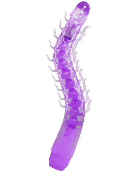 Dildo vibrador flexível Lilás 23,5 cm