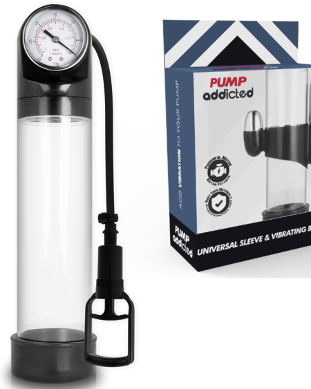 Bomba peniana PUMP ADDICTED RX9 com vibrador e calibrador incorporado