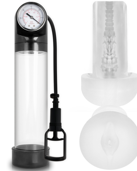 Bomba peniana PUMP ADDICTED RX9 com masturbador incluído