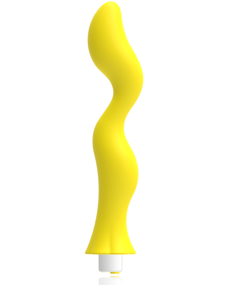 Vibrador recarregável amarelo G-SPOT Gavyn, com ponta curva