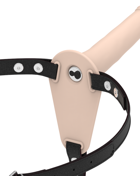 Arnês FETISH SUBMISSIVE HARNESS com vibrador de silicone de 15 cm