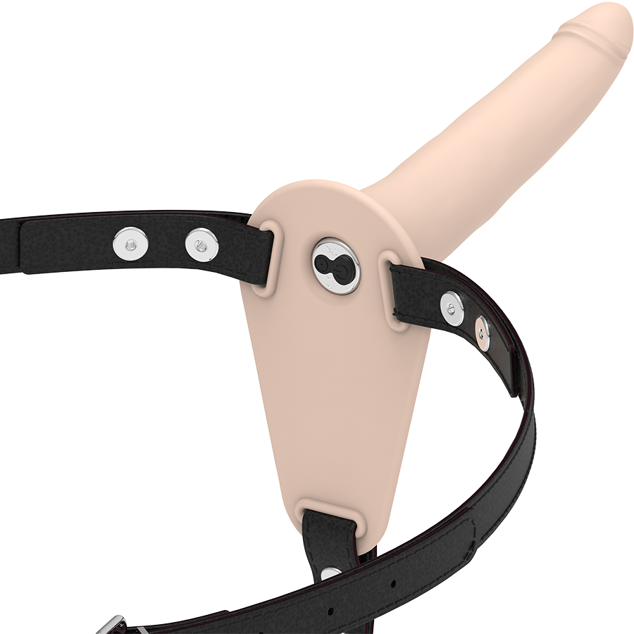 Arnês FETISH SUBMISSIVE HARNESS com vibrador de silicone de 15 cm