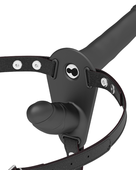 Arnês Duplo Penetração Vibrador Preto
