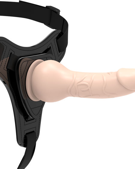Arnês realista de silicone FETISH SUBMISSIVE HARNESS com cinto elástico e ponta cónica