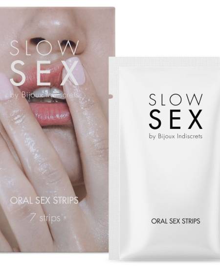 Tiras SLOW SEX para sexo oral da Bijoux Indiscrets com sabor mentolado
