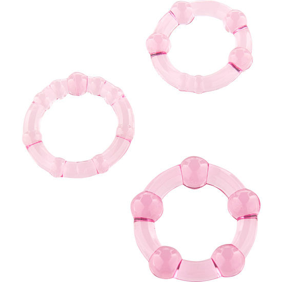 Conjunto SEVEN CREATIONS com três anéis penianos de silicone