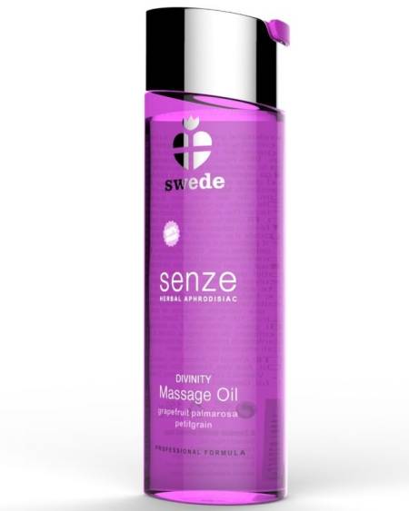 Óleo de massagem afrodisíaco SWEDE Divinity, com aroma de uva, palmarosa e petitgrain