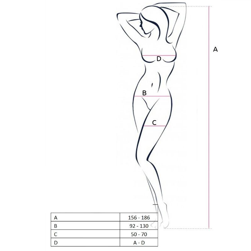 PASSION - WOMAN BS046 BODYSTOCKING BLANCO TALLA ÚNICA