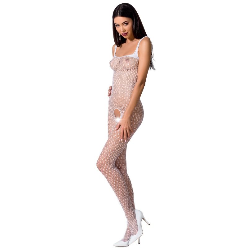 PASSION WOMAN BS071 BODYSTOCKING BLANCO TALLA UNICA - BLANCO, ONE SIZE