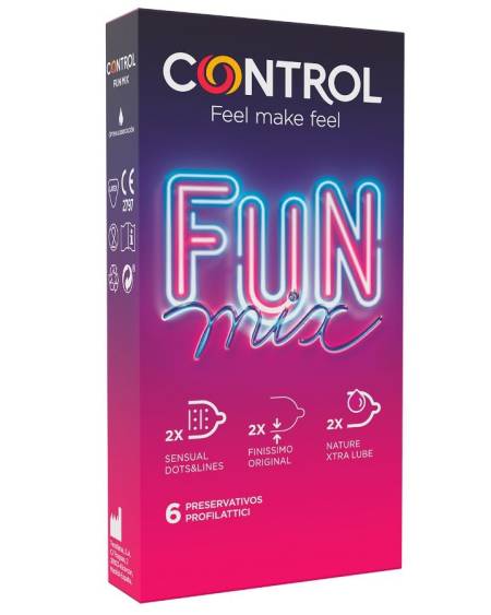 Pacote de preservativos CONTROL FEEL FUN MIX 6 UDS
