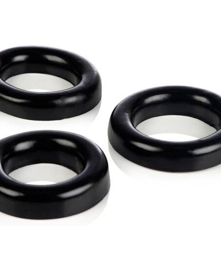 Conjunto de 3 anéis para o pénis e testículos em silicone grosso