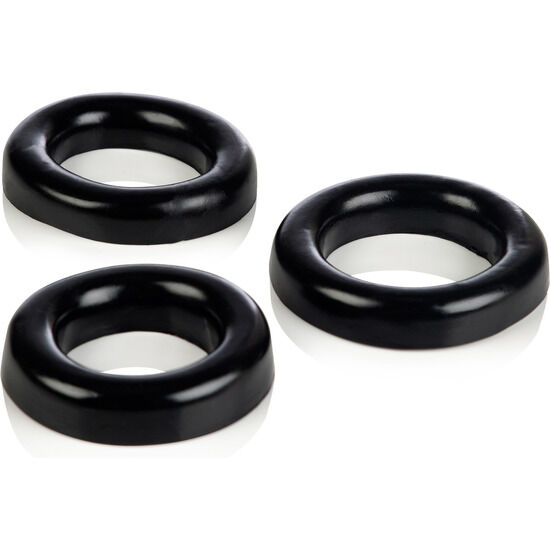 Conjunto de 3 anéis para o pénis e testículos em silicone grosso