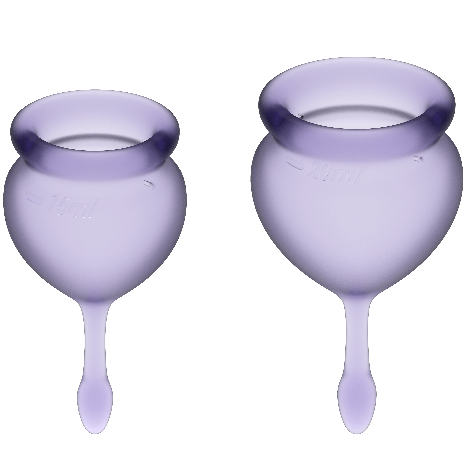 SATISFYER - FEEL GOOD KIT COPA MENSTRUAL AZUL INTENSO 15 + 20 ML - LILA