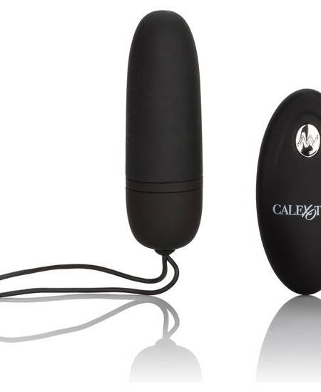 Ovo vibrador de silicone com comando preto
